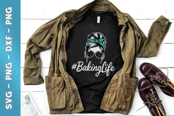 Baking Life Mom Messy Bun SVG: Graphics for Crafts