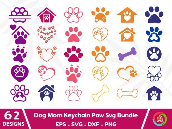 Dog Mom Keychain SVG Bundle: Graphics for Crafts